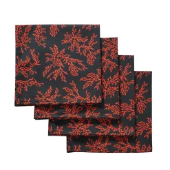 Chefanie Black Coral Napkins (4)| Dinner Napkins