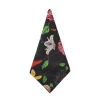 Chefanie Black Flat Flower Napkins (4)| Dinner Napkins