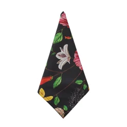 Chefanie Black Flat Flower Napkins (4)| Dinner Napkins