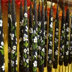 Chefanie Black Floral Painted Tapers (2)| Candles