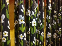 Chefanie Black Floral Painted Tapers (2)| Candles