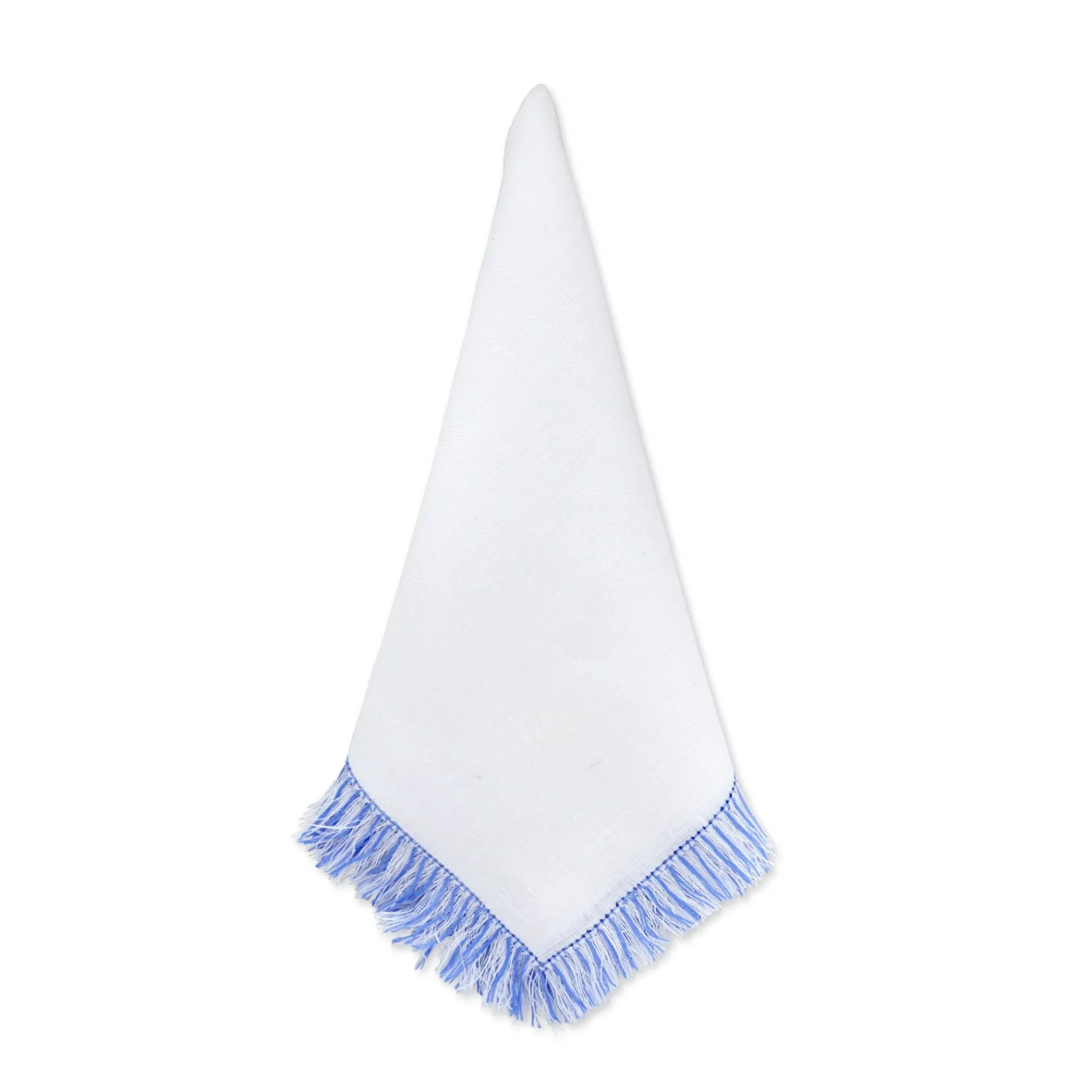 Chefanie Blue & White Fringe Dinner Napkins (4)| Dinner Napkins