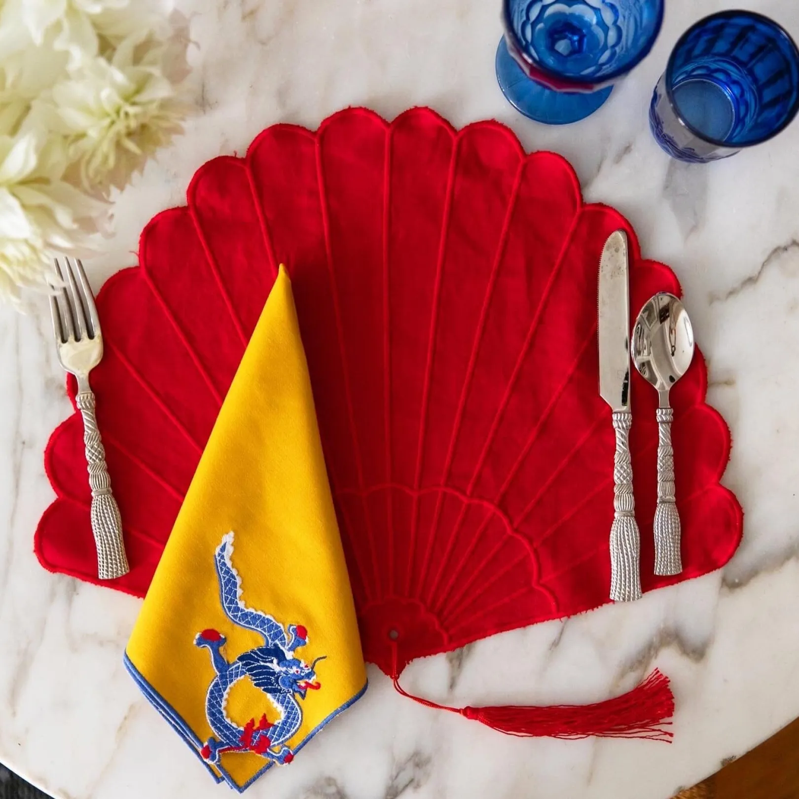 Chefanie Blue Dragon Dinner Napkins (4)| Dinner Napkins