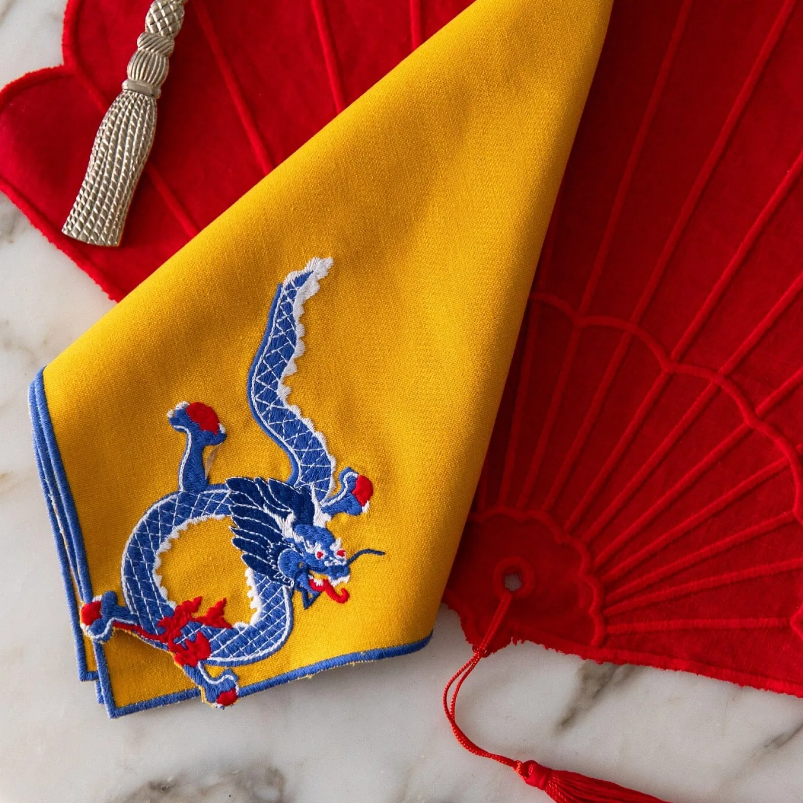 Chefanie Blue Dragon Dinner Napkins (4)| Dinner Napkins