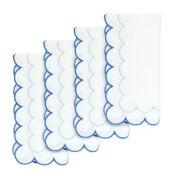 Chefanie Blue Scalloped Dinner Napkins (4)| Dinner Napkins