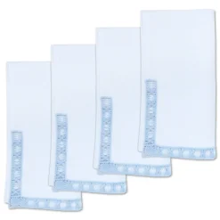 Chefanie Blue Trim Dinner Napkins (4)| Dinner Napkins