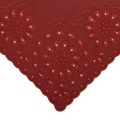 Chefanie Burgundy Eyelet Dinner Napkins (4)| Dinner Napkins