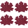 Chefanie Burgundy Leaf Cocktail Napkins (4)| Cocktail Napkins