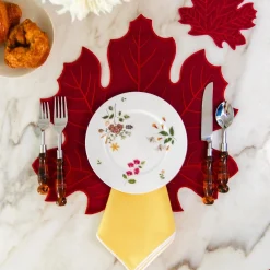 Chefanie Burgundy Leaf Placemat| Placemats