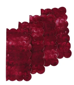 Chefanie Burgundy Marble Napkins (4)| Dinner Napkins
