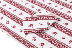 Chefanie Burgundy Stripe Tablecloth| Tablecloths