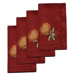 Chefanie Chrysanthemum Dinner Napkins (4)| Dinner Napkins