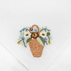 Chefanie Flower Basket Dinner Napkins (4)| Dinner Napkins