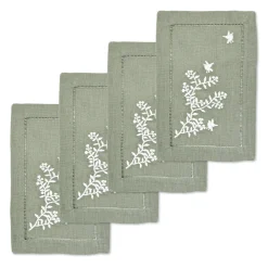 Chefanie Green Chinoiserie Cocktail Napkins (4)| Cocktail Napkins