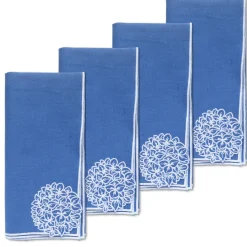 Chefanie Hydrangea Linen Dinner Napkins (4)| Dinner Napkins