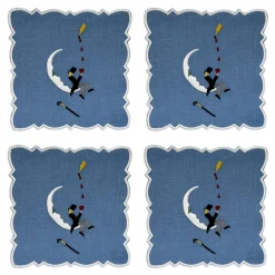 Chefanie Man on the Moon Cocktail Napkins (4)| Cocktail Napkins
