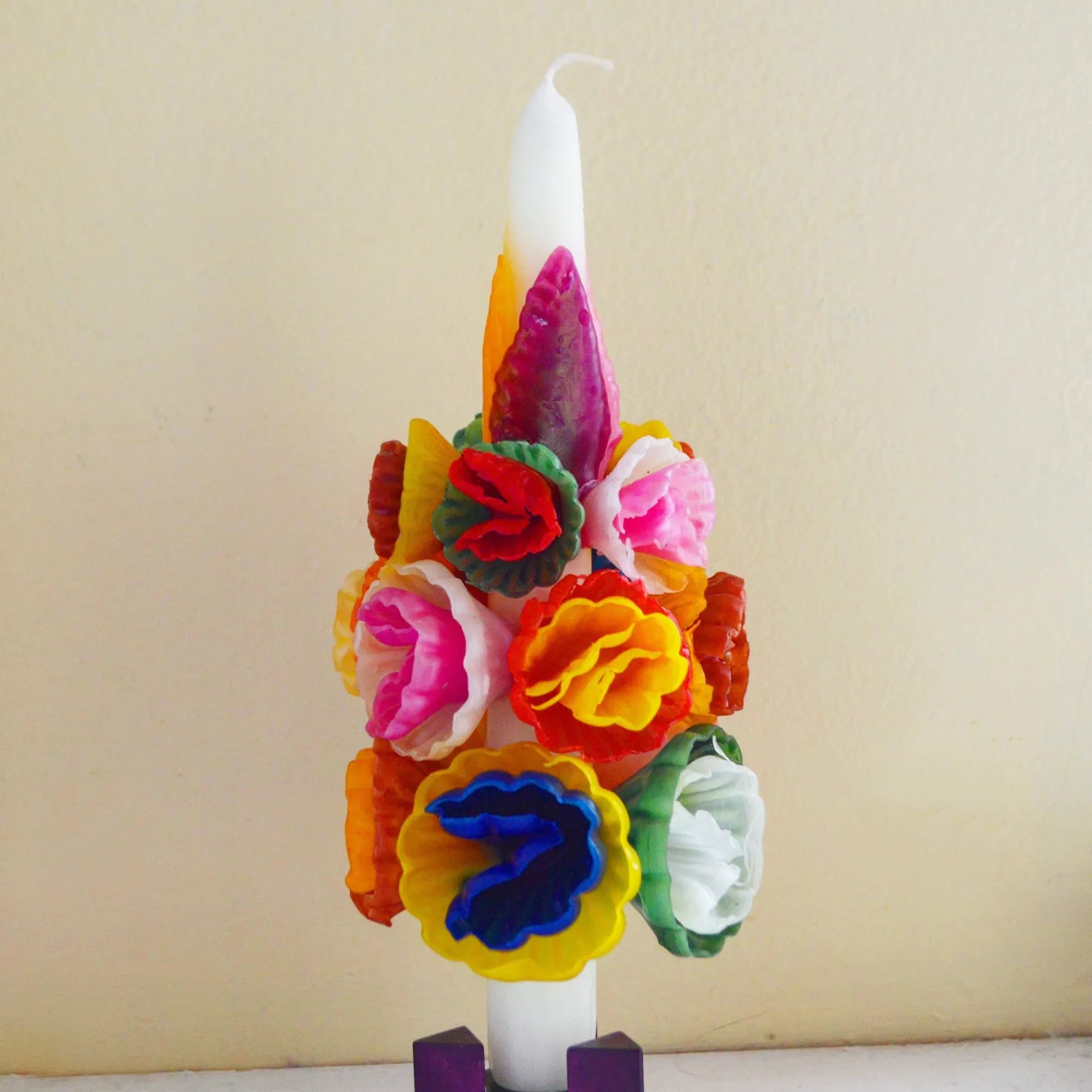 Chefanie Medium Multicolored Flower Candle| Candles