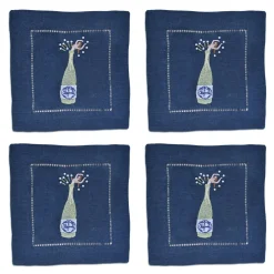 Chefanie Midnight Champagne Girl Cocktail Napkins (4)| Cocktail Napkins