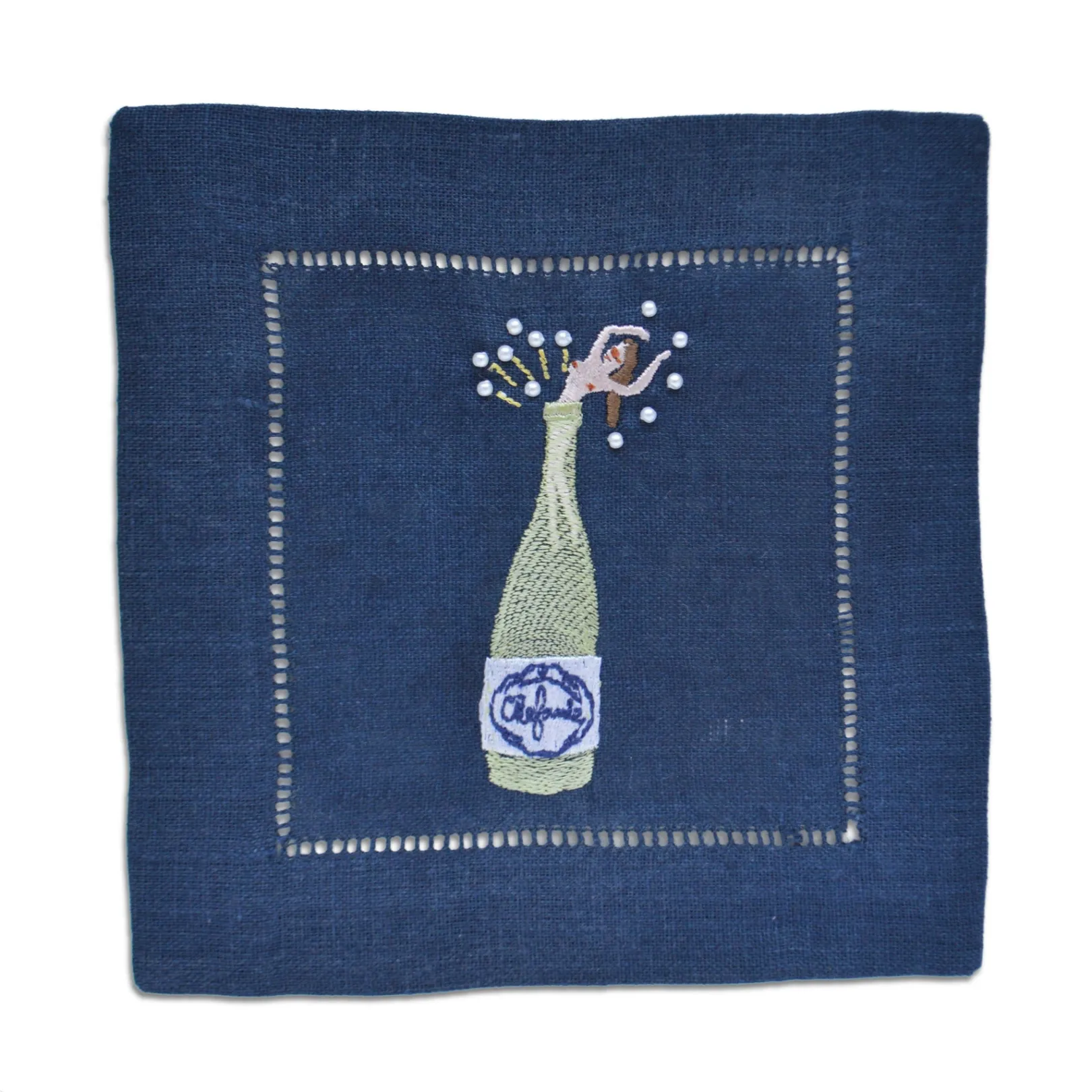 Chefanie Midnight Champagne Girl Cocktail Napkins (4)| Cocktail Napkins