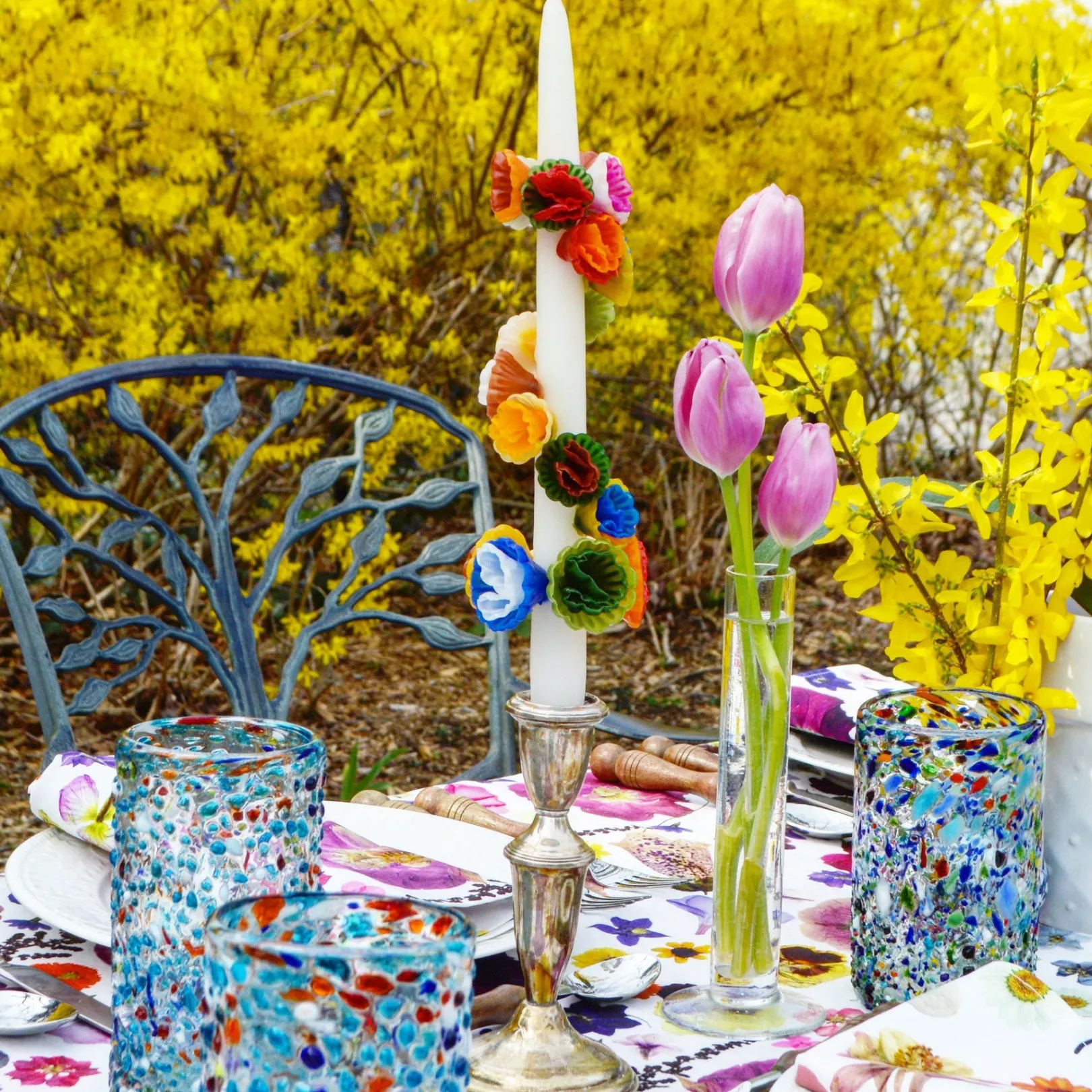 Chefanie Multicolored Flower Candle| Candles