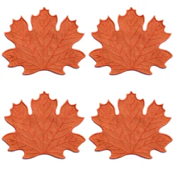 Chefanie Orange Leaf Cocktail Napkins (4)| Cocktail Napkins