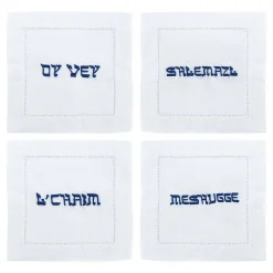 Chefanie Oy Vey Yiddish Cocktail Napkins (4)| Cocktail Napkins