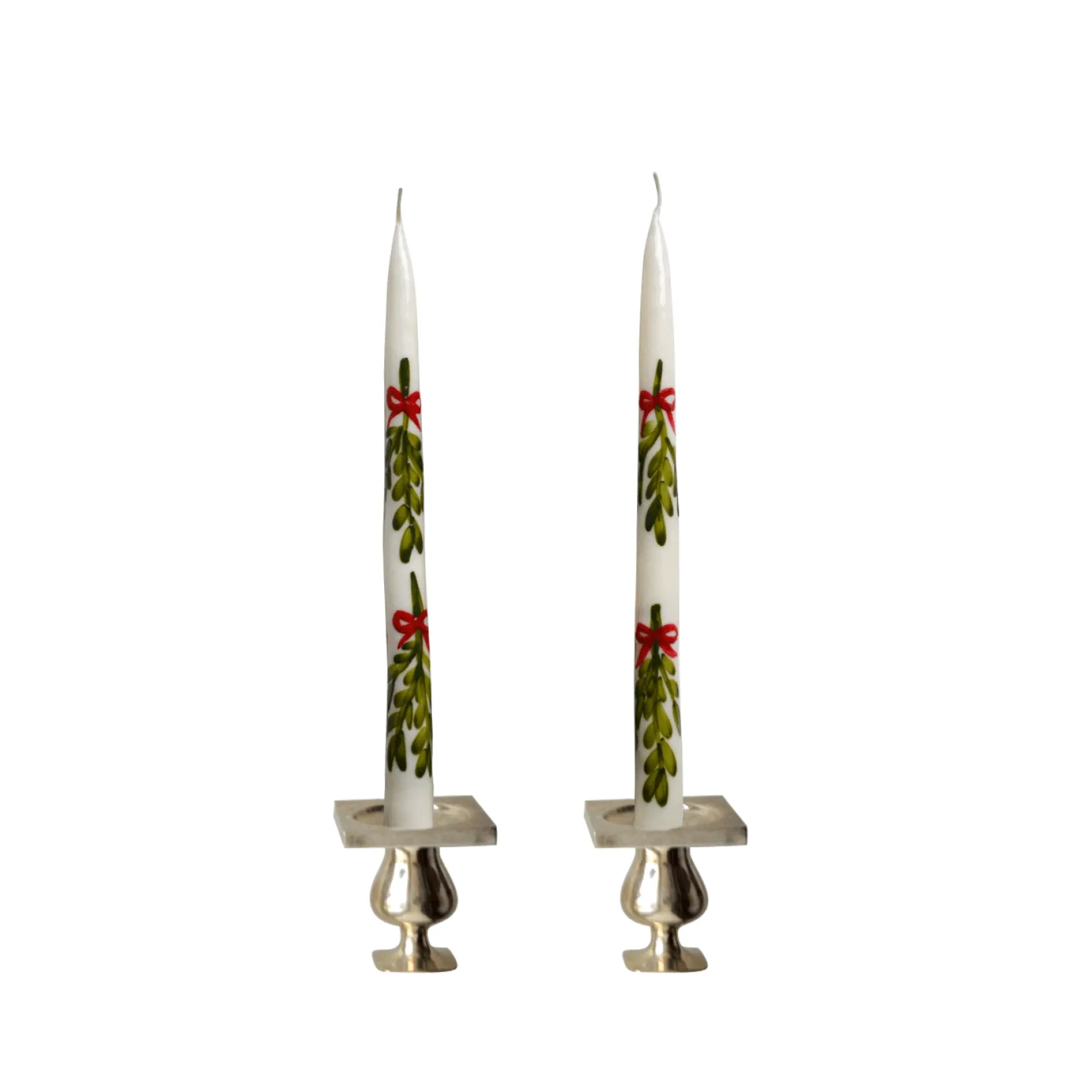 Chefanie Painted Mistletoe Tapers (2)| Candles