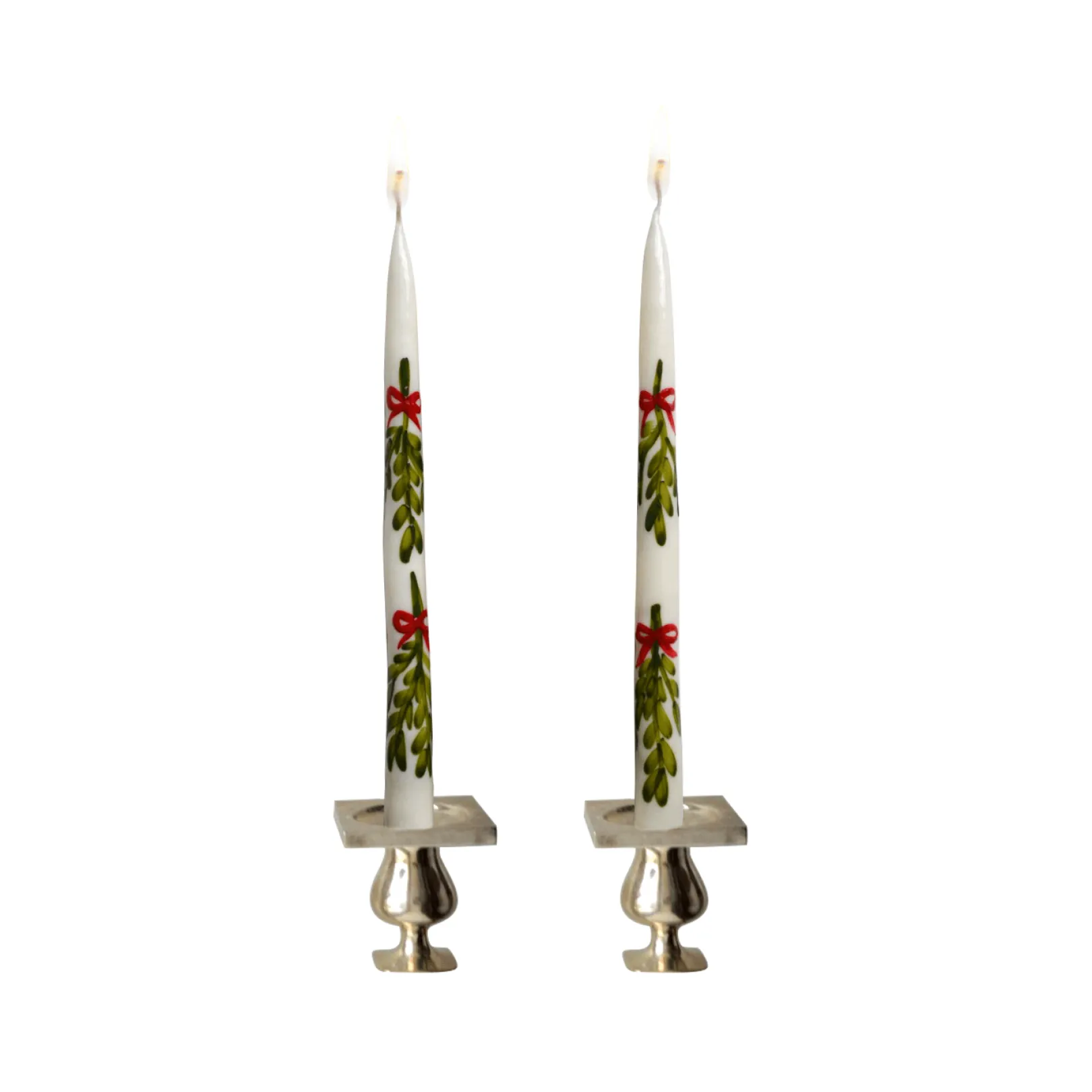 Chefanie Painted Mistletoe Tapers (2)| Candles