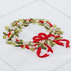 Chefanie Pearl Wreath Cocktail Napkins (4)| Cocktail Napkins