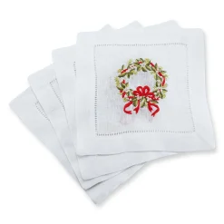 Chefanie Pearl Wreath Cocktail Napkins (4)| Cocktail Napkins