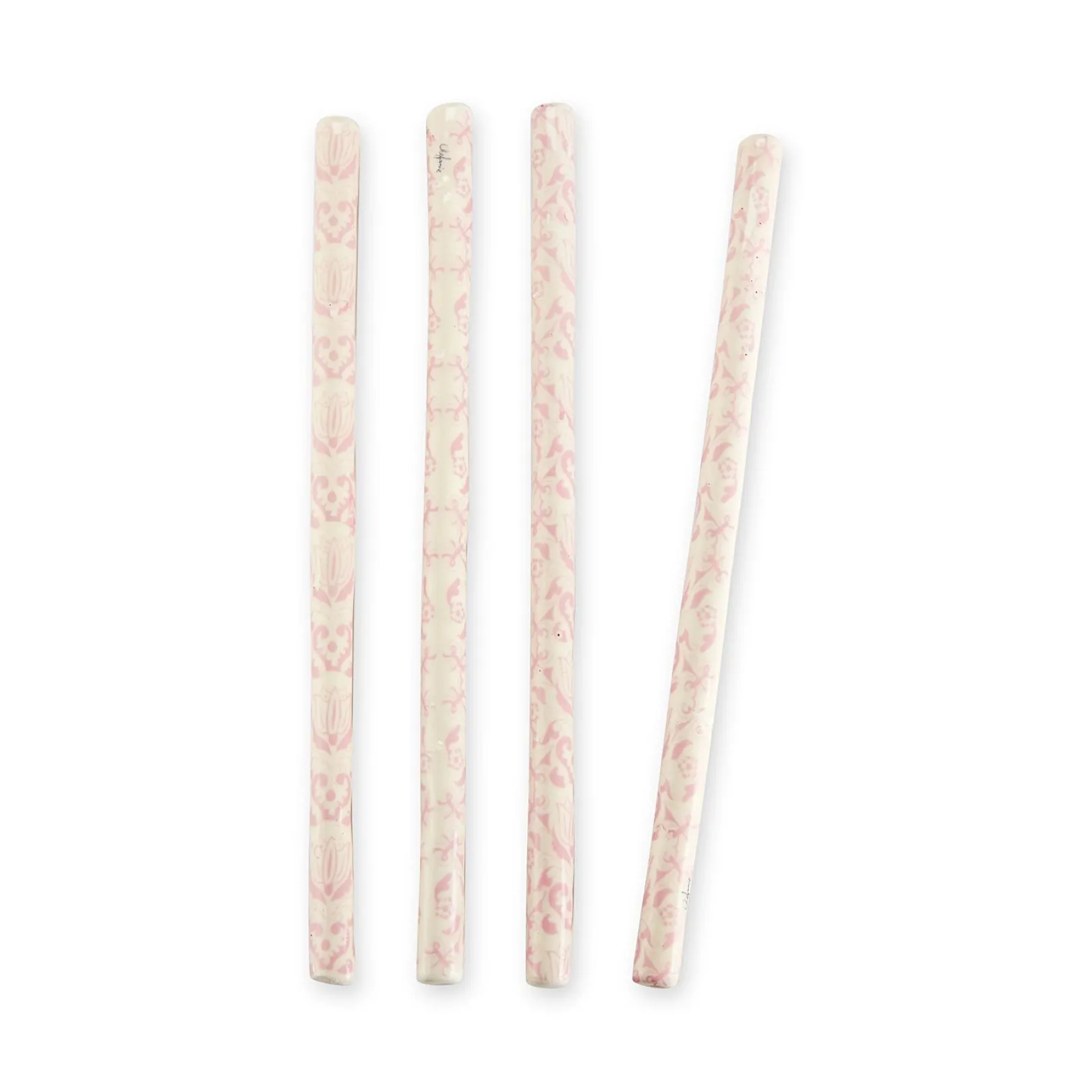 Chefanie Pink & White Ceramic Straws (4)| Straws