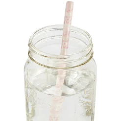 Chefanie Pink & White Ceramic Straws (4)| Straws