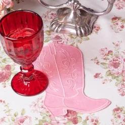 Chefanie Pink Cowboy Boot Cocktail Napkins (4)| Cocktail Napkins