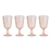 Chefanie Pink Embossed Stem Glasses (4)| Glassware