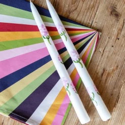 Chefanie Pink Hydrangea Painted Tapers (2)| Candles