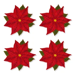 Chefanie Poinsettia Cocktail Napkins (4)| Cocktail Napkins