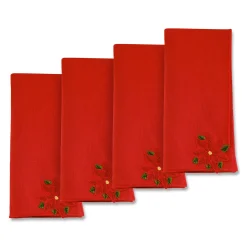 Chefanie Poinsettia Dinner Napkins (4)| Dinner Napkins