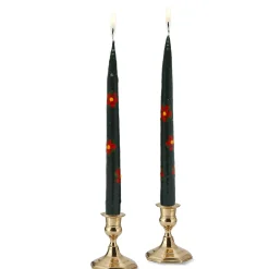 Chefanie Poinsettia Painted Tapers (2)| Candles