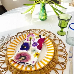 Chefanie Pressed Flower Napkins (4)| Dinner Napkins