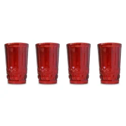 Chefanie Red Highball Glasses (4)| Glassware