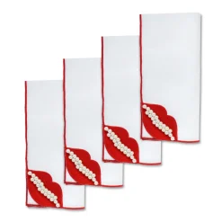 Chefanie Red Lips Dinner Napkins (4)| Dinner Napkins