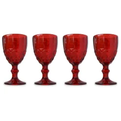 Chefanie Red Stem Glasses (4)| Glassware