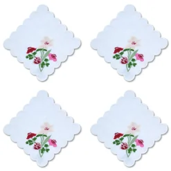 Chefanie Scalloped Flower Cocktail Napkins (4)| Cocktail Napkins