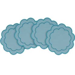 Chefanie Sea Foam Scalloped Cocktail Napkins (4)| Cocktail Napkins