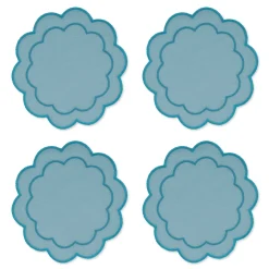 Chefanie Sea Foam Scalloped Cocktail Napkins (4)| Cocktail Napkins