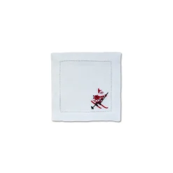 Chefanie Skiing Santa Cocktail Napkins (4)| Cocktail Napkins