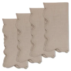Chefanie Squiggly Beige Dinner Napkins (4)| Dinner Napkins