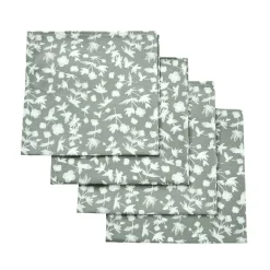 Chefanie Steel Teal Floral Napkins (4)| Dinner Napkins