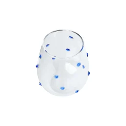Chefanie Stemless Blue Dot Glasses (4)| Glassware