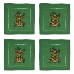 Chefanie Tibetan Tiger Cocktail Napkins (4)| Cocktail Napkins